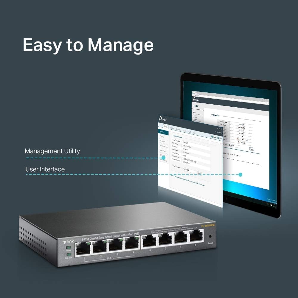 TP-Link TL-SG108PE 8 Port Gigabit PoE Switch