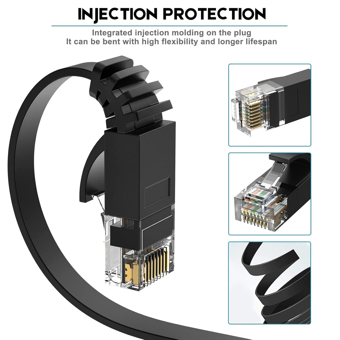 Cat 6 Ethernet Flat Patch Cable 5 Pack