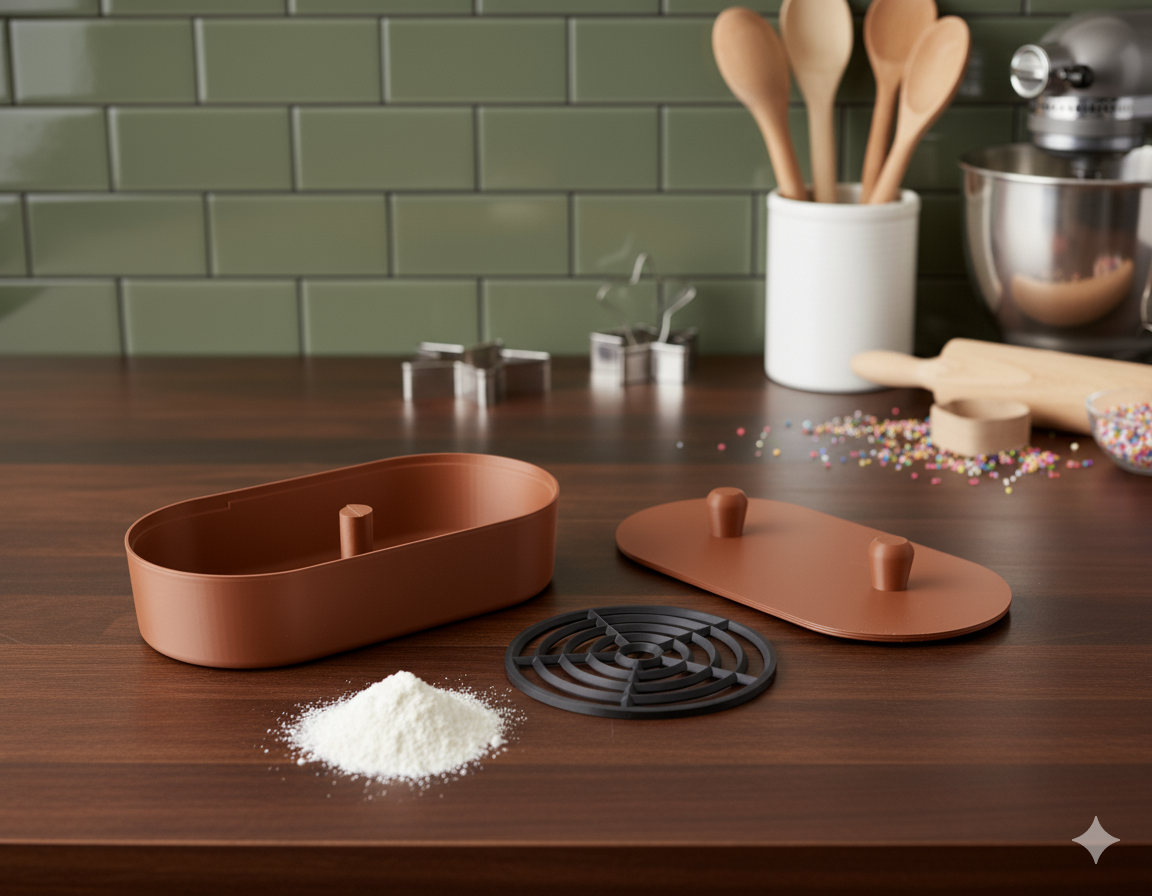 Shape Cutter Flour Dusting Box for Clay & Cookie Molds