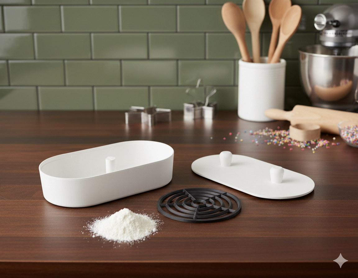 Shape Cutter Flour Dusting Box for Clay & Cookie Molds