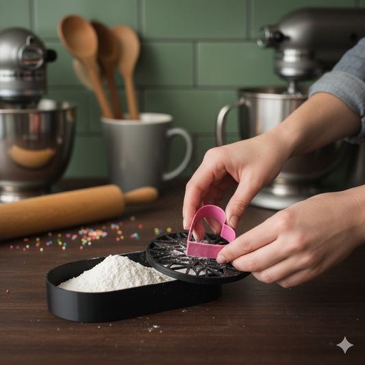 Shape Cutter Flour Dusting Box for Clay & Cookie Molds