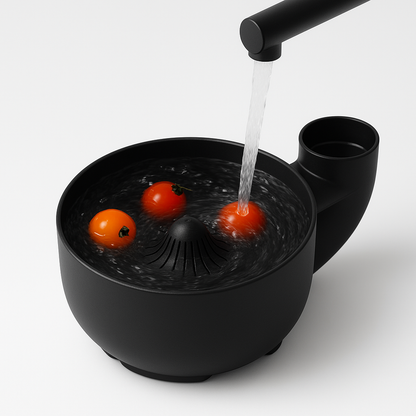 Auto-Spin Vegetable & Fruit Washer – Minimalist Flow Rinse Bowl