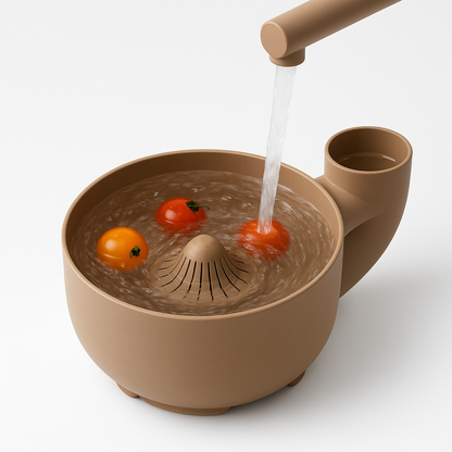 Auto-Spin Vegetable & Fruit Washer – Minimalist Flow Rinse Bowl