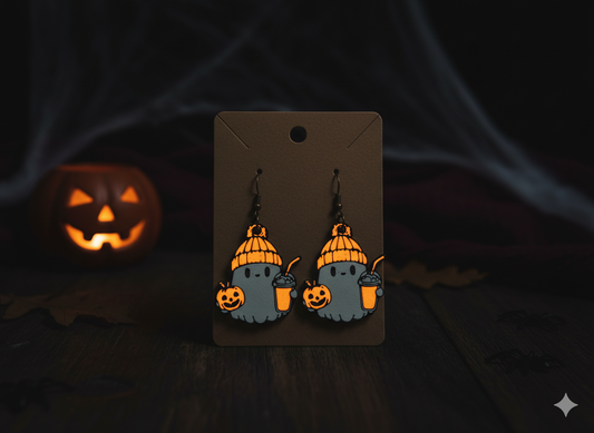 Glow-in-the-dark ghost earrings – fall accessories