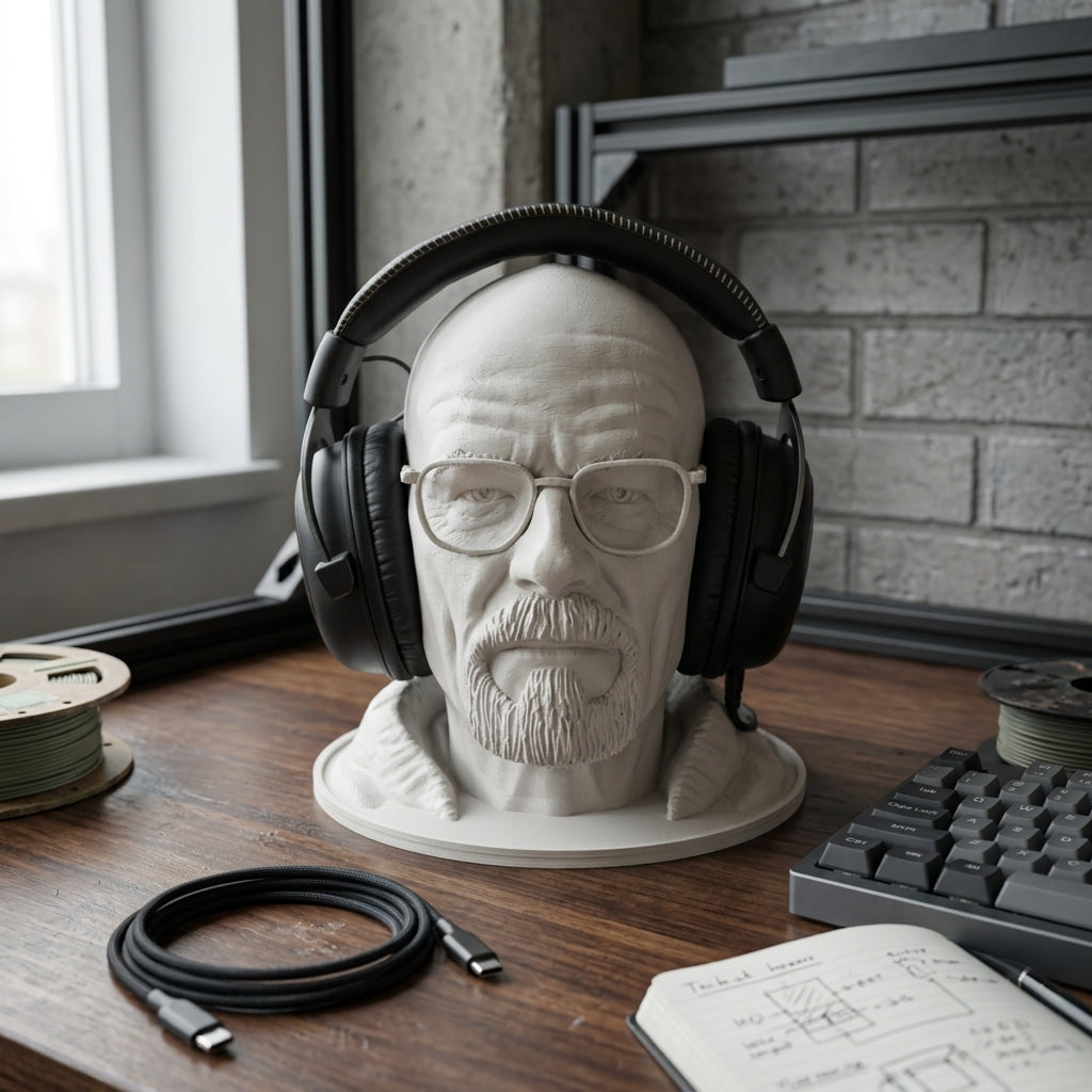 Walter White (Heisenberg) Bust Headphone Stand | Gift Idea for Breaking Bad Fans